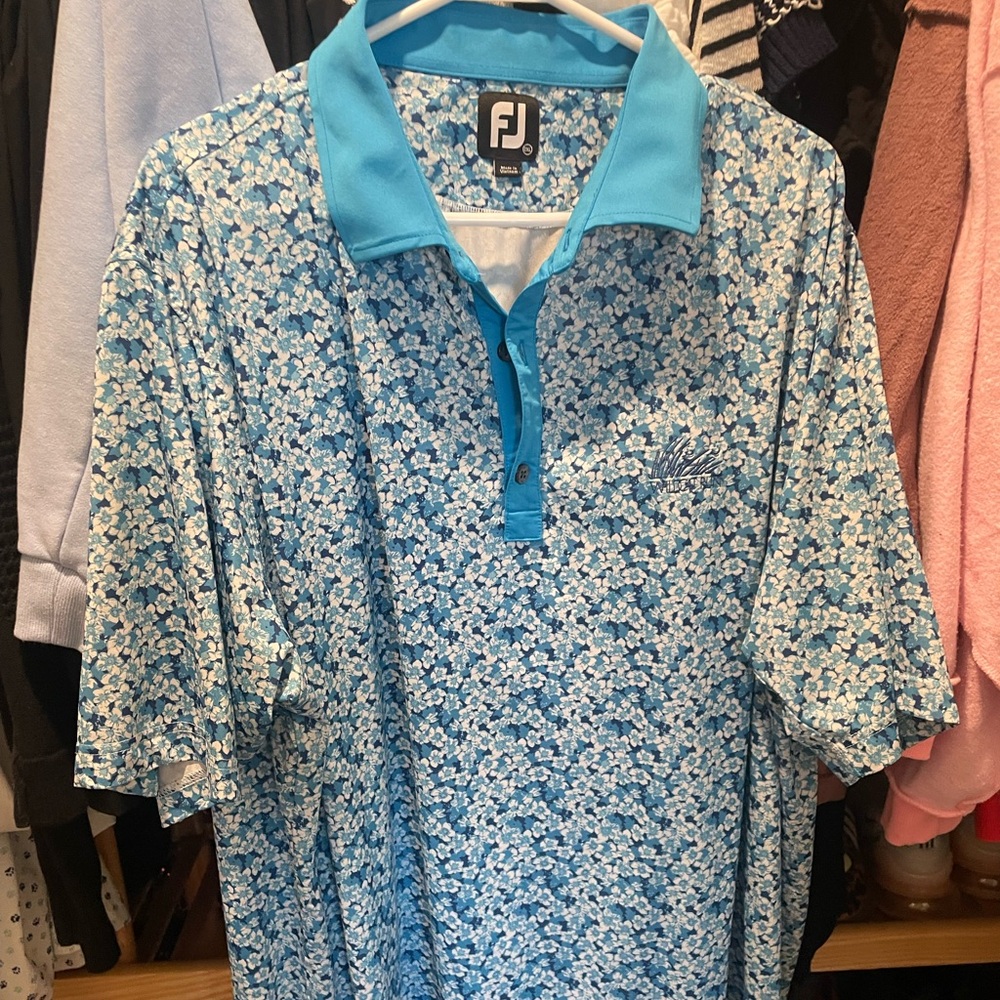 FootJoy Blue Floral Men's Polo Shirt